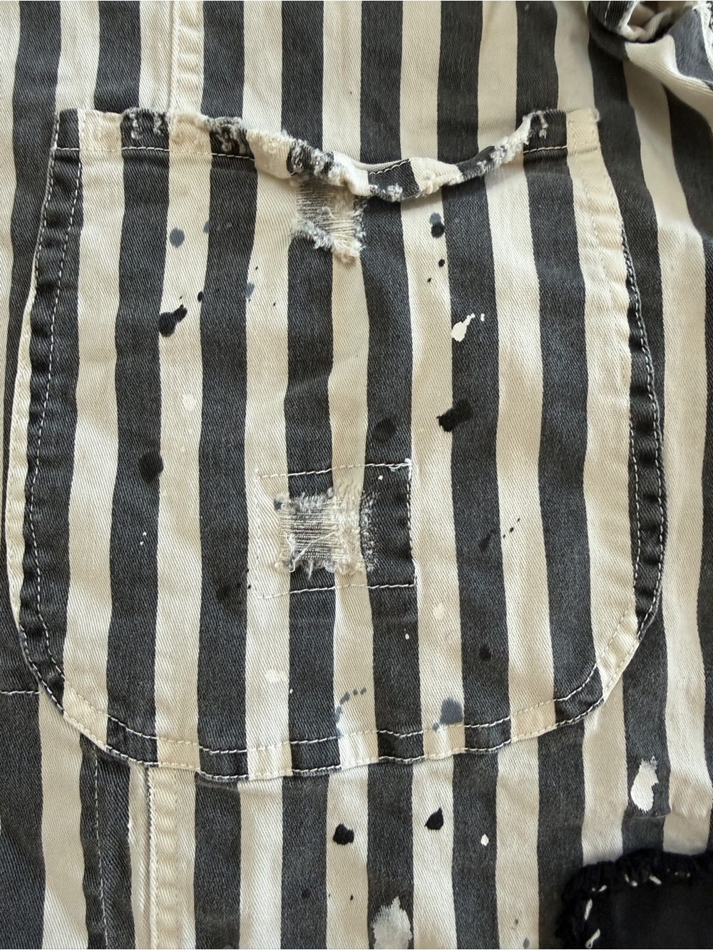Jaded Gypsy Boho Distressed Patch Paint Splatter Overalls Adjustable Rare - Picture 16 of 16
